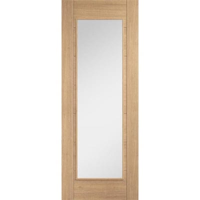 Oak Carini 1 Clear Long Light Panel Un-Finished Internal Door - 1981mm x 762mm -