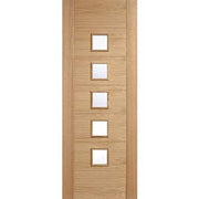 Oak Carini 5 Clear Light Panel Pre-Finished Internal Door - All Sizes - Doors