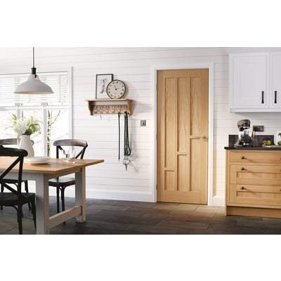 Oak Coventry 6 Vertical Panel Un-Finished Internal Door - All Sizes - Doors