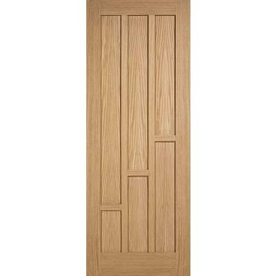 Oak Coventry 6 Vertical Panel Pre-Finished Internal Door - 1981mm x 686mm -