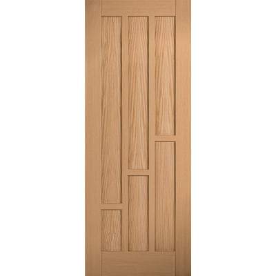 Oak Coventry 6 Vertical Panel Un-Finished Internal Fire Door FD30 - 1981mm x 838mm -