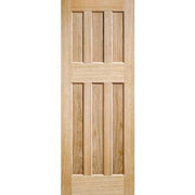 Oak 60's Style Panelled Un-Finished Internal Fire Door FD30 - 1981mm x 762mm -