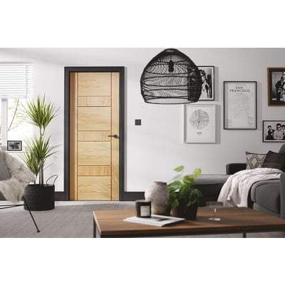 Oak Edmonton Pre-Finished Flush Internal Fire Door FD30 - All Sizes - Doors