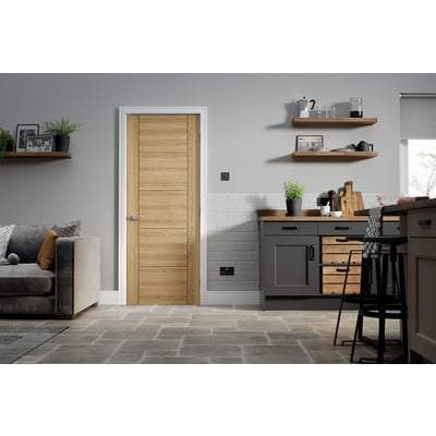 Vancouver Oak Laminated 5 Panel Interior Door - All Sizes - Doors