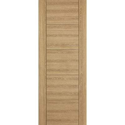 Vancouver Oak Laminated 5 Panel Interior Fire Door FD30 - 1981mm x 762mm -