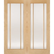 Oak Lincoln 3 Glazed Clear Light Panel Un-Finished Internal French Doors - All Sizes - Doors