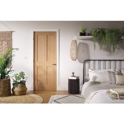Oak London 4 Panel Un-Finished Internal Door - All Sizes - Doors
