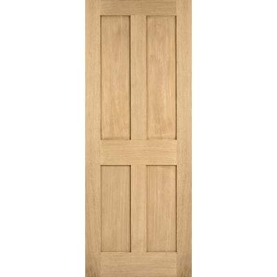 Oak London 4 Panel Un-Finished Internal Fire Door FD30 - 1981mm x 686mm -