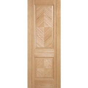 Oak Madrid 2 Panel Pre-Finished Internal Door - 1981mm x 686mm -