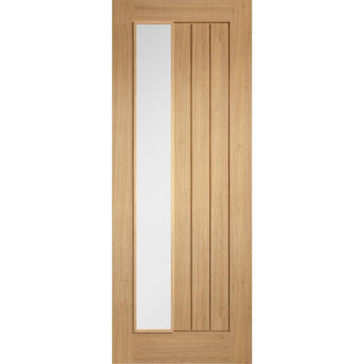 Oak Mexicano 1 Frosted Light Panel Offest Pre-Finished Internal Door - 1981mm x 838mm -