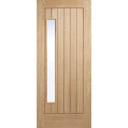 Newbury Oak Unfinished External Door w/ 1 Frosted Double Glazed Light Panel - 2083 x 864mm -