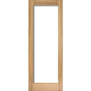 Oak Pattern 10 - 1 Glazed Clear Light Panel Un-Finished Internal Door - 2032mm x 813mm -