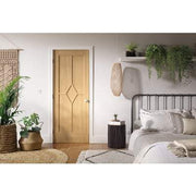 Oak Reims 5 Panel (Diamond) Pre-Finished Internal Door - 1981mm x 762mm -