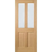 Oak Richmond 2 Glazed Clear Light Panels Pre-Finished Internal Door - 1981mm x 838mm -