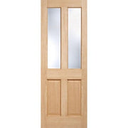 Richmond Oak Unfinished 2 Clear Bevelled Light Panels Internal Door - All Sizes - Hardware > Building Materials > Doors