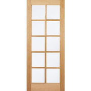 Oak SA 10 Glazed Clear Light Panels Un-Finished Internal Door - 1981mm x 762mm -