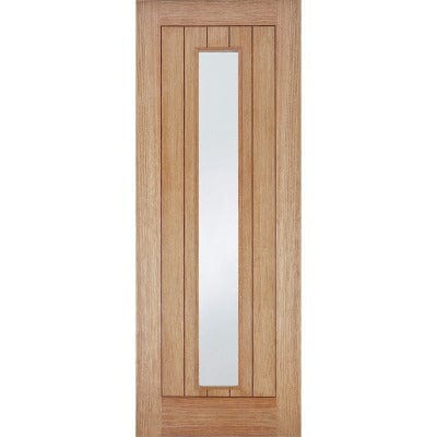 LPD Somerset Oak Pre-Finished 1 Clear Light Panel Internal Door - 1981mm x 686mm - Hardware > Building Materials > Doors