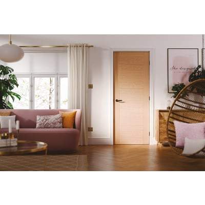 Oak Vancouver 5 Panel Pre-Finished Solid Internal Door - 1981mm x 762mm -
