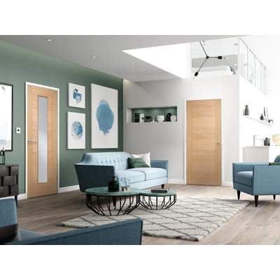 Oak Vancouver Long Light Pre-Finished Internal Door - 1981mm x 686mm -