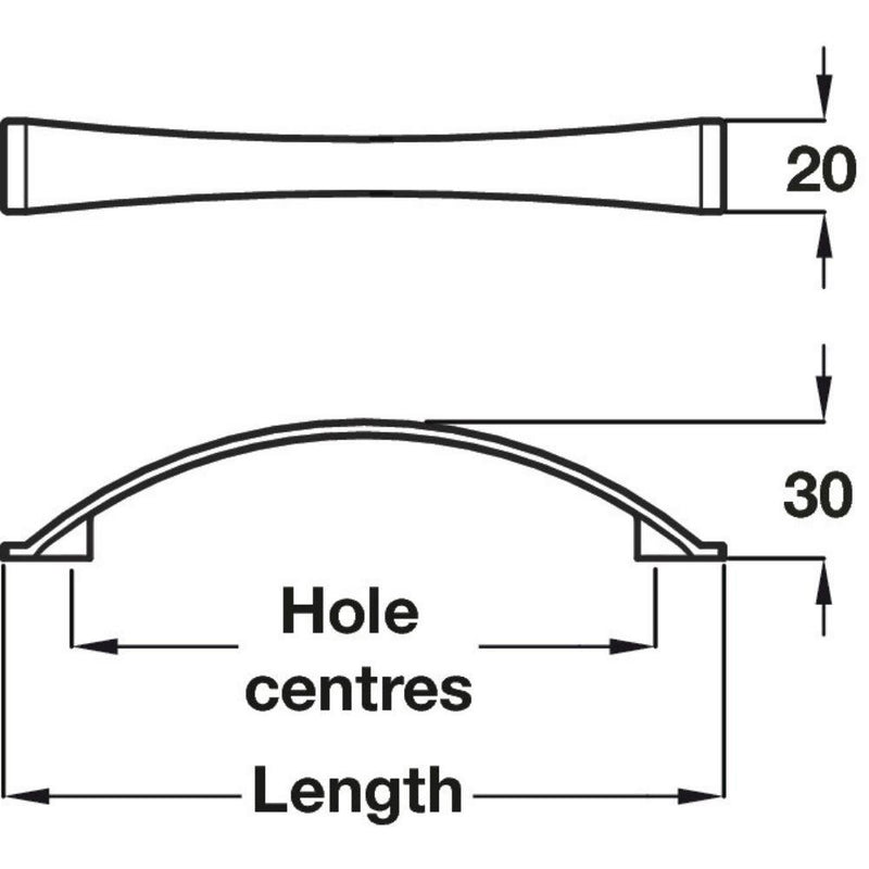 Odessa Chrome Cupboard Door Handle Avoch VA9 - Hardware > Hardware Accessories > Cabinet Hardware > Cabinet Knobs & Handles Cabinet Knobs & Handles