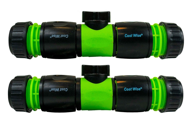 Cost Wise Snap On Male-Male In Line Valve Kit Black/Green - Home & Garden > Lawn & Garden > Watering & Irrigation > Garden Hose Fittings & Valves Garden watering