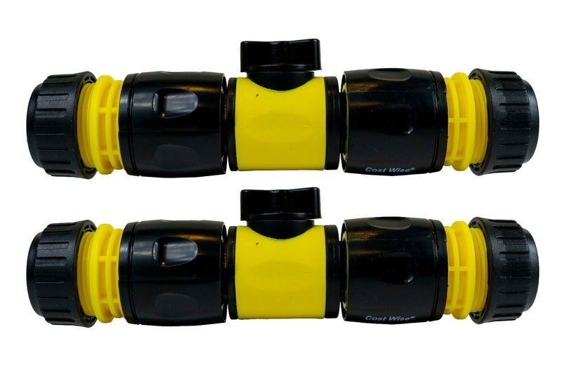 Cost Wise Snap On Male-Male In Line Valve Kit Yellow/Black - Home & Garden > Lawn & Garden > Watering & Irrigation > Garden Hose Fittings & Valves Garden watering