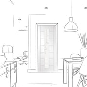 Palermo 1 Light Internal White Primed Door with Clear Glass -