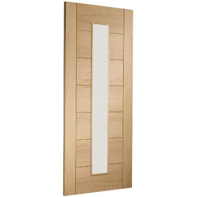 Palermo Original 1 Light Unfinished Oak Internal Fire Door with Clear Glass - 1981 x 838 x 44mm -