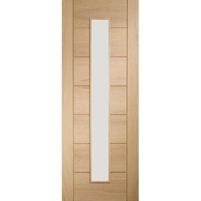 Palermo Original 1 Light Unfinished Oak Internal Door with Clear Glass -