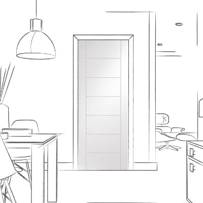 Palermo Internal White Primed Fire Door -