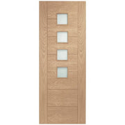 Palermo Original Unfinished Oak Internal Door with Obscure Glass -
