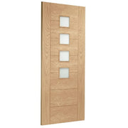 Palermo Original Unfinished Oak Internal Door with Obscure Glass -