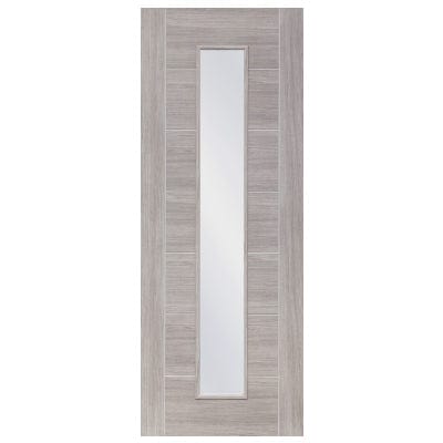 White Grey Palermo Internal Laminate Clear Glass Door -