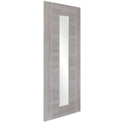 White Grey Palermo Internal Laminate Clear Glass Door -