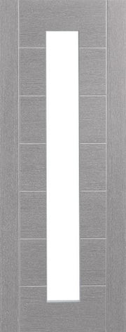 Palermo Pre-Finished Light Grey Door with Clear Glass - 2040 x 726mm -