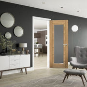 Palermo Essential 1 Light Pre-Finished Internal Oak Door with Clear Glass -