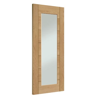 Palermo Essential 1 Light Pre-Finished Internal Oak Door with Clear Glass -