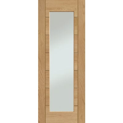 Palermo Essential 1 Light Pre-Finished Internal Oak Door with Clear Glass -