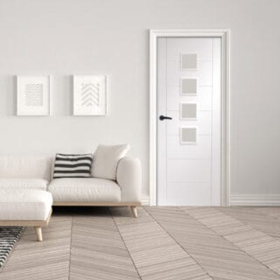 Palermo Internal White Primed Door with Obscure Glass -