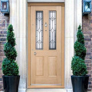 Salisbury Oak Unfinished 2 Part Obscure Double Glazed Light Panels External Door - 1981mm x 838mm -