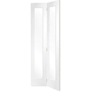 Pattern 10 Bi-Fold Internal White Primed Door with Clear Glass -