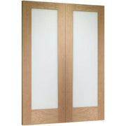 Pattern 10 Internal Oak Rebated Door Pair with Clear Glass -
