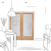 Pattern 10 Internal Oak Rebated Door Pair with Obscure Glass -