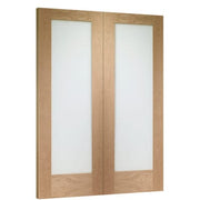 Pattern 10 Internal Oak Rebated Door Pair with Obscure Glass -