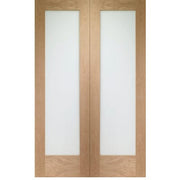 Pattern 10 Internal Oak Rebated Door Pair with Obscure Glass -