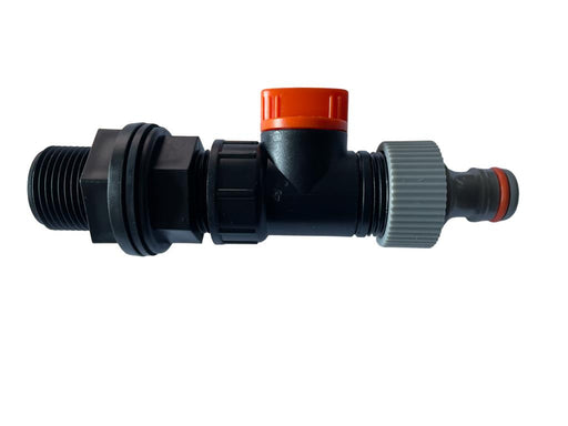 Water Butt Kit 3/4" With Valve and Male Snap On - Home & Garden > Lawn & Garden Tech Hose & Fittings