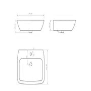 Piccolo 570mm Basin - 1 Tap Hole - Bathrooms