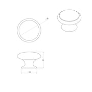 Polished Chrome Cupboard Knob Handle M4TEC Braemar E3 - Hardware > Hardware Accessories > Cabinet Hardware > Cabinet Knobs & Handles Cabinet Knobs & Handles