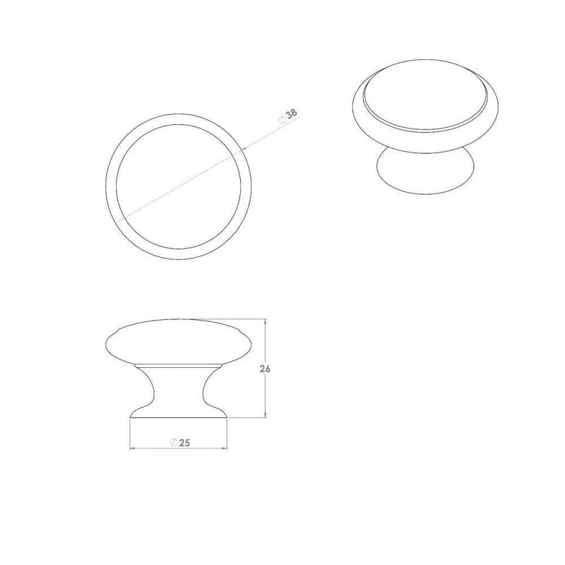 Polished Chrome Cupboard Knob Handle M4TEC Braemar E3 - Hardware > Hardware Accessories > Cabinet Hardware > Cabinet Knobs & Handles Cabinet Knobs & Handles
