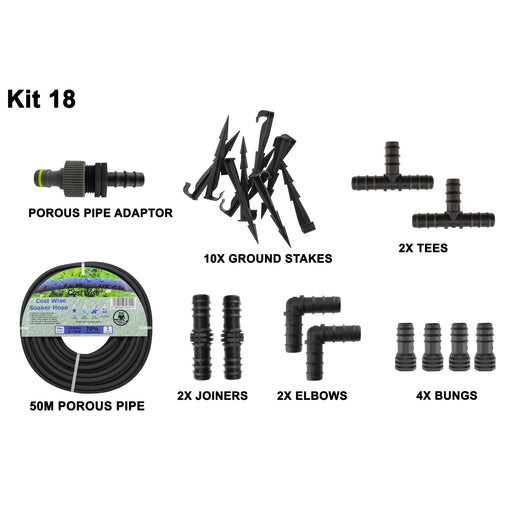 Porous Pipe Kit, POROUS-KIT18 - Home & Garden > Lawn & Garden > Watering & Irrigation Garden watering